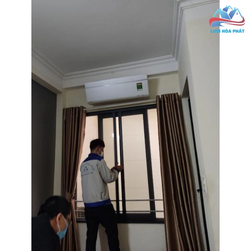Cửa lưới chống muỗi dạng xếp 2 cánh khung trắng DX 10