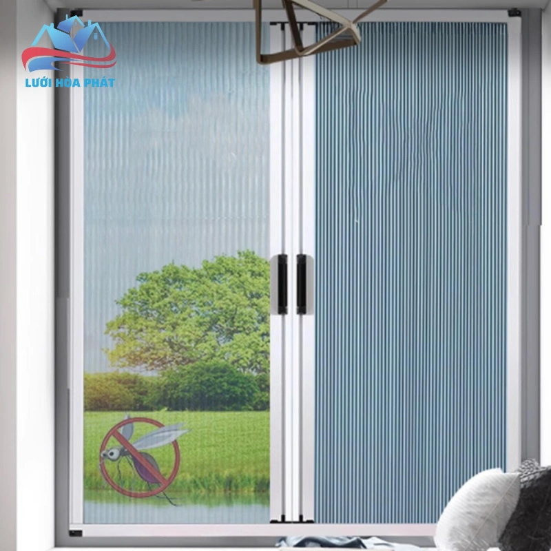 cửa lưới chống muỗi kết hợp rèm tổ ong