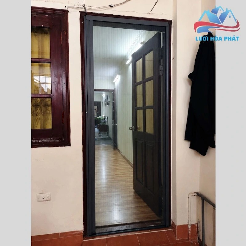 Cửa Lưới Xếp Chống Muỗi 1 Cánh Khung Màu Xingfa DX 13