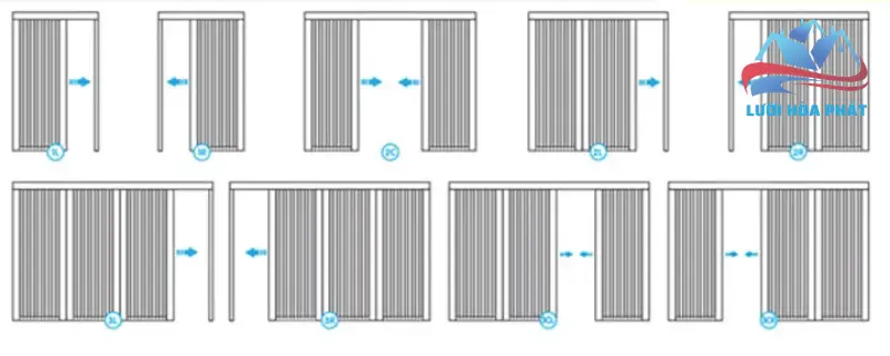 Cửa lưới chống muỗi dạng xếp xích không ray 2 cánh DX 16