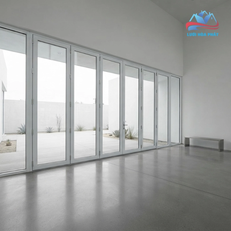 Cửa lưới chống muỗi lùa DL 05 màu trắng sứ