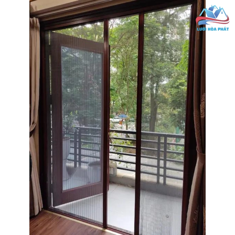 Cửa lưới chống muỗi xếp 2 cánh màu ghi DX 15