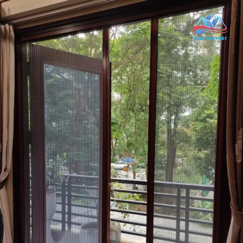 Cửa Lưới Chống Muỗi Xếp 2 Cánh Màu Ghi DX 15