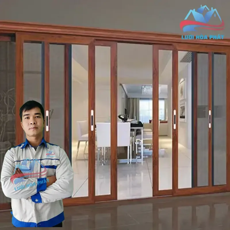 Cửa lùa chống muỗi 4 cánh