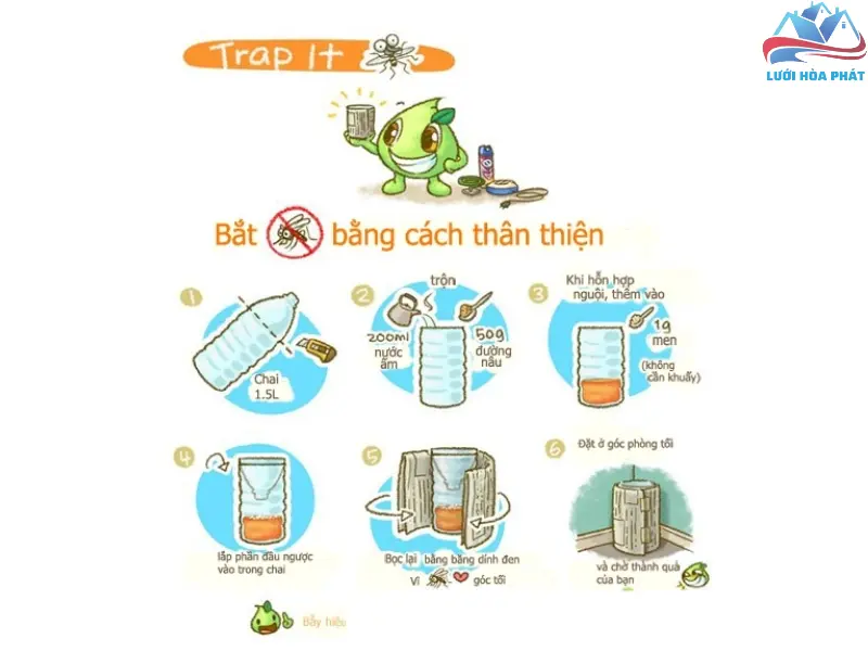 Sử dụng bẫy muỗi tự chế để đuổi muỗi tại nhà