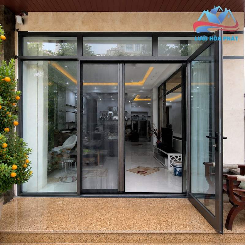 Cửa Lưới Chống Muỗi Xếp 2 Cánh Màu Xingfa DX 12